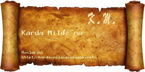 Karda Miléna névjegykártya